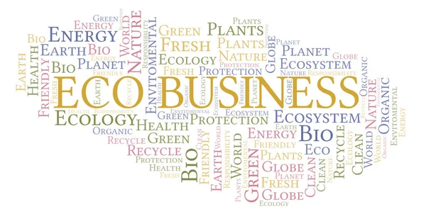 Eco Business Word Cloud Wordcloud Gjorda Med Endast Text — Stockfoto