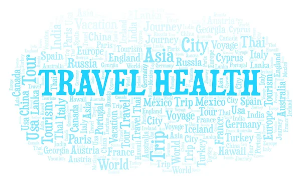 Облако Слов Travel Health Wordcloud Made Text Only — стоковое фото