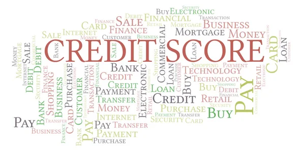 Credito Punteggio Parola Nuvola Wordcloud Realizzato Solo Con Testo — Foto Stock