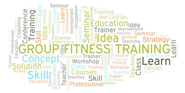 Fitness Eğitimi Word Bulut Grup Yalnızca Metin Ile Yapılan Wordcloud — Stok fotoğraf