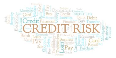 Kredi risk kelime bulutu. Yalnızca metin ile yapılan Wordcloud.