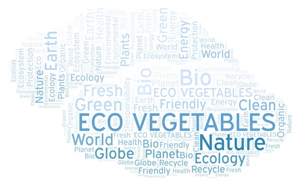 Екологічні Овочі Хмара Wordcloud Зроблено Лише Текстом — стокове фото