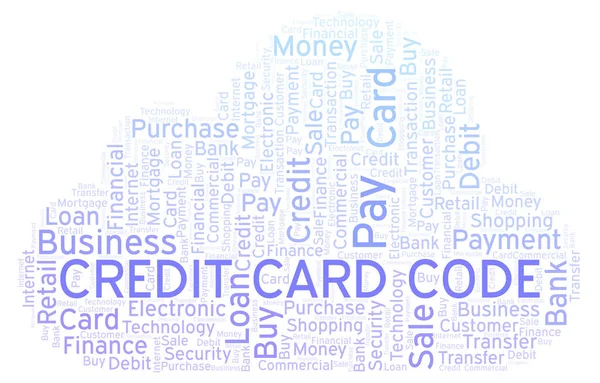 Credit Card Code Word Cloud Wordcloud Gemaakt Met Alleen Tekst — Stockfoto