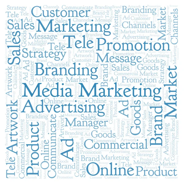 Nuvem Palavras Com Texto Media Marketing Wordcloud Feito Apenas Com — Fotografia de Stock