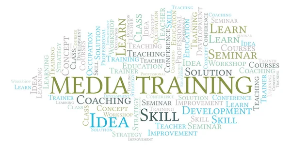 Media Training word cloud. Wordcloud made with text only.