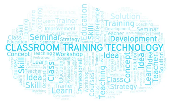 Classroom Training Technology word cloud. Wordcloud made with text only.