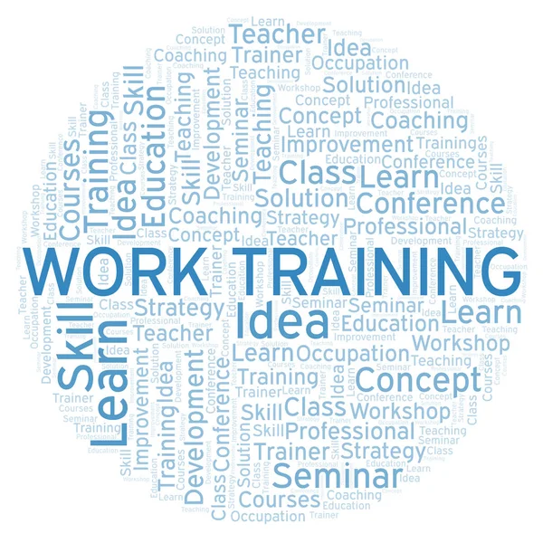 Training Word Cloud Werken Wordcloud Gemaakt Met Alleen Tekst — Stockfoto