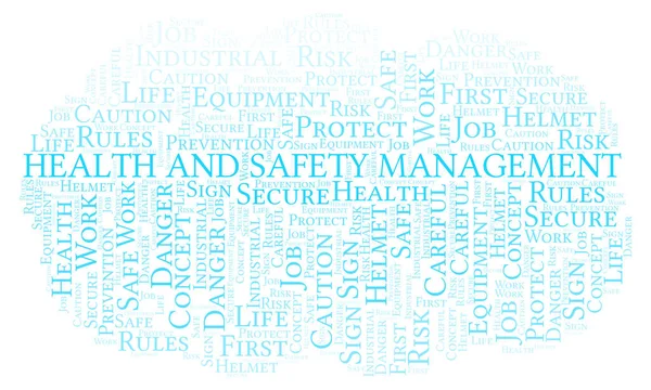 Health And Safety Management word cloud. Word cloud made with text only.