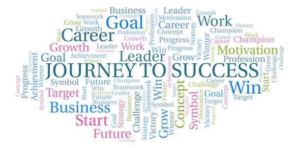 Journey Success Word Cloud Wordcloud Made Text Only — стоковое фото