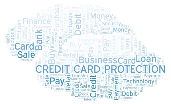 Hitelkártya Védelméről Szó Felhő Wordcloud Készült Csak Szöveg — Stock Fotó