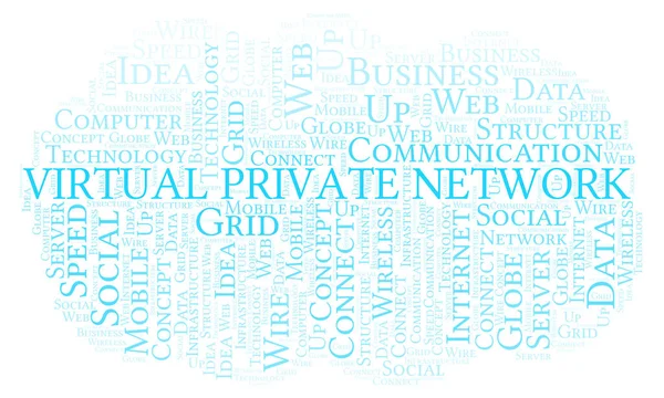 Virtual Private Network Ord Sky Word Sky Lavet Med Tekst - Stock-foto