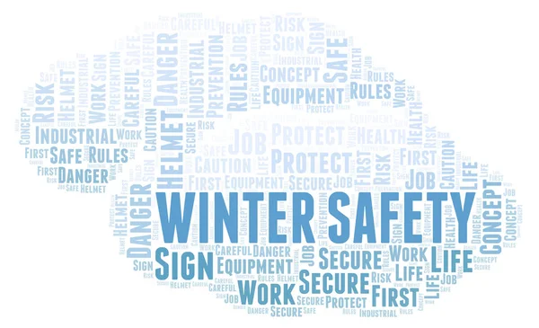 Winter Veiligheid Word Cloud Word Cloud Gemaakt Met Alleen Tekst — Stockfoto