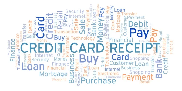 Carta Credito Ricevuta Parola Cloud Wordcloud Realizzato Solo Con Testo — Foto Stock