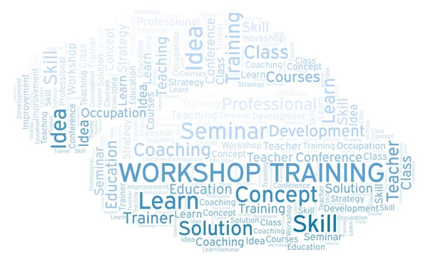 Workshoptraining Wortwolke Wordcloud Nur Mit Text Erstellt — Stockfoto