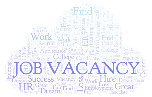 Job Vacancy Nuvem Palavras Wordcloud Feito Apenas Com Texto — Fotografia de Stock