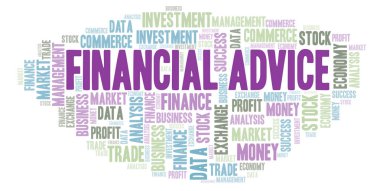 Finansal tavsiye word bulut, yalnızca metin ile yapılan wordcloud.