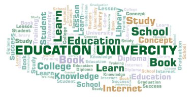 Education Univercity word cloud, wordcloud made with text only. clipart