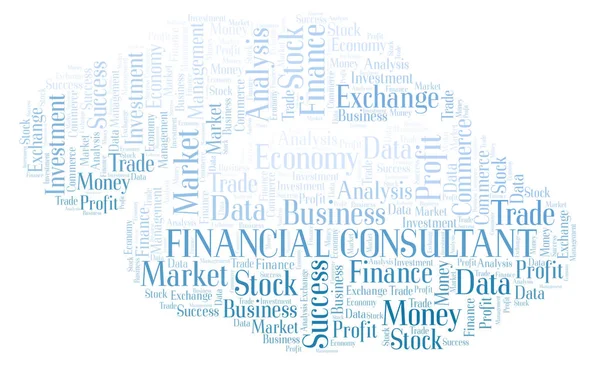 Finansiell Konsult Word Cloud Wordcloud Gjorda Med Endast Text — Stockfoto