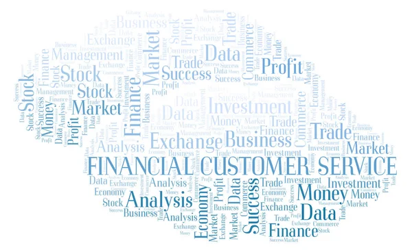 Financial Customer Service Nuvem Palavras Wordcloud Feita Apenas Com Texto — Fotografia de Stock