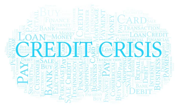 Credit Crisis Word Cloud Wordcloud Realizat Numai Text — Fotografie, imagine de stoc