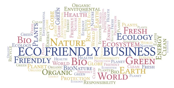 Eco Vänliga Business Word Cloud Wordcloud Gjorda Med Endast Text — Stockfoto