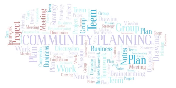 Community Planung Word Cloud Wordcloud Nur Mit Text — Stockfoto