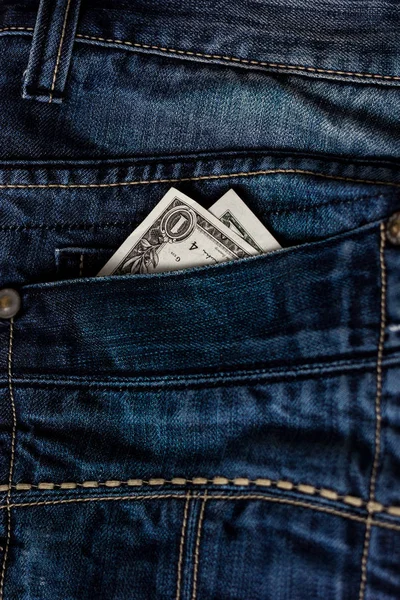 Dólar Americano Bolso Jeans Como Conceito Riqueza — Fotografia de Stock