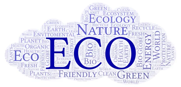 Eco Szó Felhő Wordcloud Készült Csak Szöveg — Stock Fotó