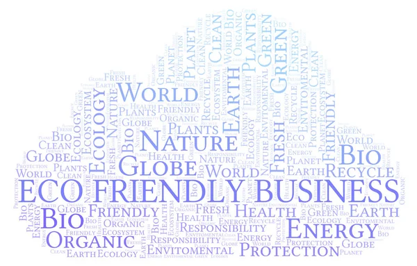 Eco Barátságos Üzleti Szó Felhő Wordcloud Készült Csak Szöveg — Stock Fotó