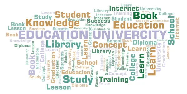 Educação Univercity Nuvem Palavras Wordcloud Feita Apenas Com Texto — Fotografia de Stock