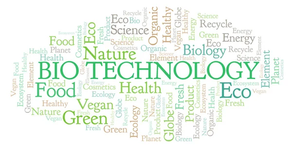 Bio Technologie Slovo Mrak Wordcloud Pouze Text — Stock fotografie