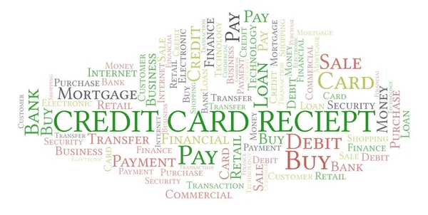 Credit Card Reciept Word Cloud Wordcloud Made Text Only — Stock Photo, Image