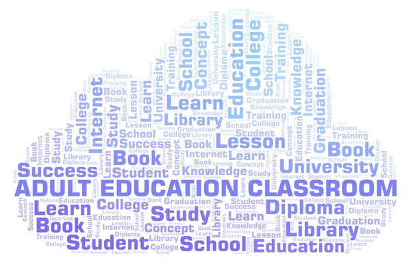 Educación Adultos Classroom Word Cloud Wordcloud Made Text Only — Foto de Stock
