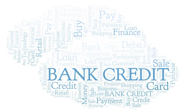 Banca Parola Credito Nube Wordcloud Realizzato Solo Con Testo — Foto Stock