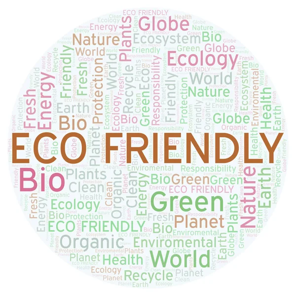 Eco Friendly Slovo Mrak Wordcloud Pouze Text — Stock fotografie