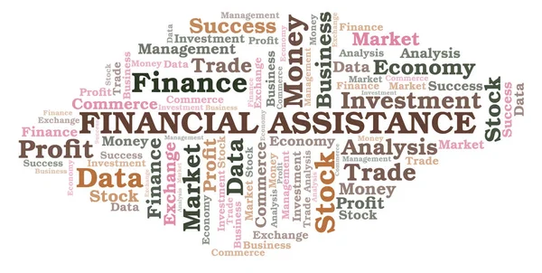 Financial Assistance Word Cloud Wordcloud Made Text Only — Stock Photo, Image