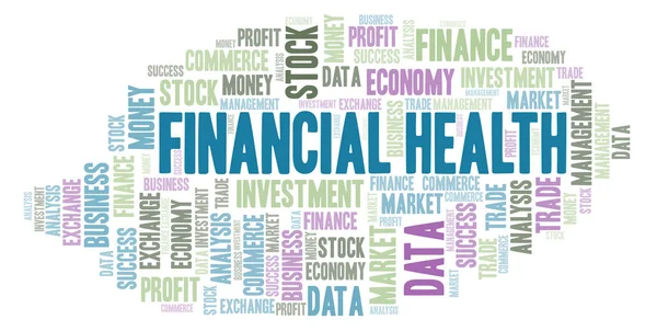 Salud Financiera Palabra Nube Wordcloud Hecho Con Texto Solamente — Foto de Stock