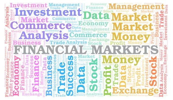Financial Markets Word Cloud Wordcloud Fait Uniquement Avec Texte — Photo