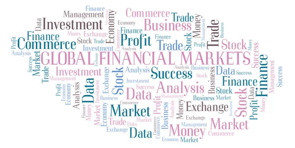 Global Financial Markets Nuvem Palavras Wordcloud Feita Apenas Com Texto — Fotografia de Stock