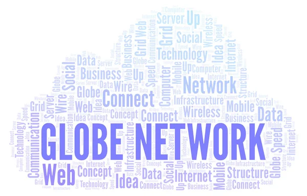 Globe Network Word Cloud Word Cloud Made Text Only — Stock Photo, Image