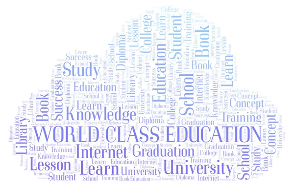 Educação Classe Mundial Nuvem Palavras Wordcloud Feita Apenas Com Texto — Fotografia de Stock