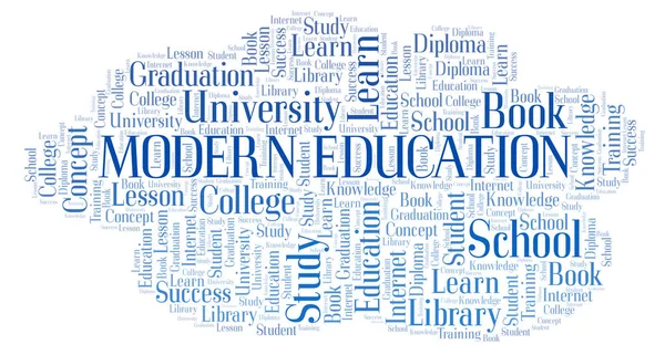 Modern Education Word Cloud Wordcloud Made Text Only — Stock Photo, Image