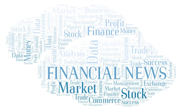 Financieel Nieuws Word Cloud Wordcloud Gemaakt Met Alleen Tekst — Stockfoto
