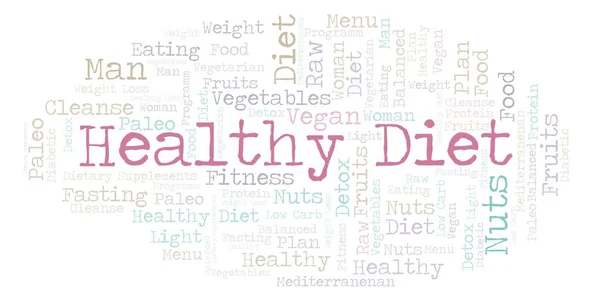 Hälsosam Kost Word Cloud Illustration Gjord Med Endast Text — Stockfoto