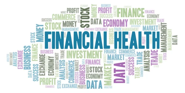 Financial Health Word Cloud Wordcloud Realizzato Solo Con Testo — Foto Stock