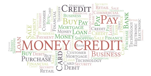 Money Credit Word Cloud Wordcloud Made Text Only — Stock Photo, Image