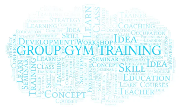 Wortwolke Für Gruppen Fitnesstraining Wordcloud Nur Mit Text Erstellt — Stockfoto