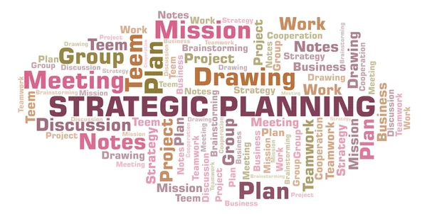 Planejamento Estratégico Nuvem Palavras Wordcloud Feita Apenas Com Texto — Fotografia de Stock