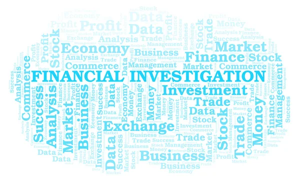 Investigación Financiera Palabra Nube Wordcloud Hecho Con Texto Solamente —  Fotos de Stock