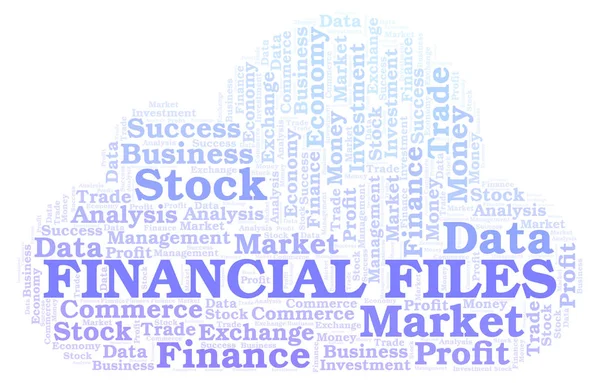 Arquivos Financeiros Nuvem Palavras Wordcloud Feita Apenas Com Texto — Fotografia de Stock